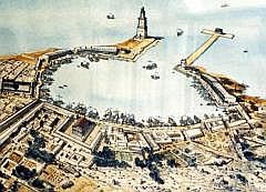 Rekonstruktion des Hafens (Bild im Museum)