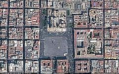 Oaxaca: Satellitenbild (Google Earth) - Zocalo und Kathedrale