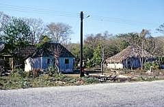 Auf dem Weg nach Tulum: Typische Huser in Yukatan