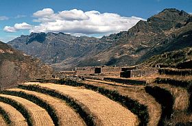 Inka-Terrassen in Pisac