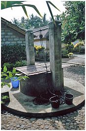 Hof im Dorf Batuan: Brunnen